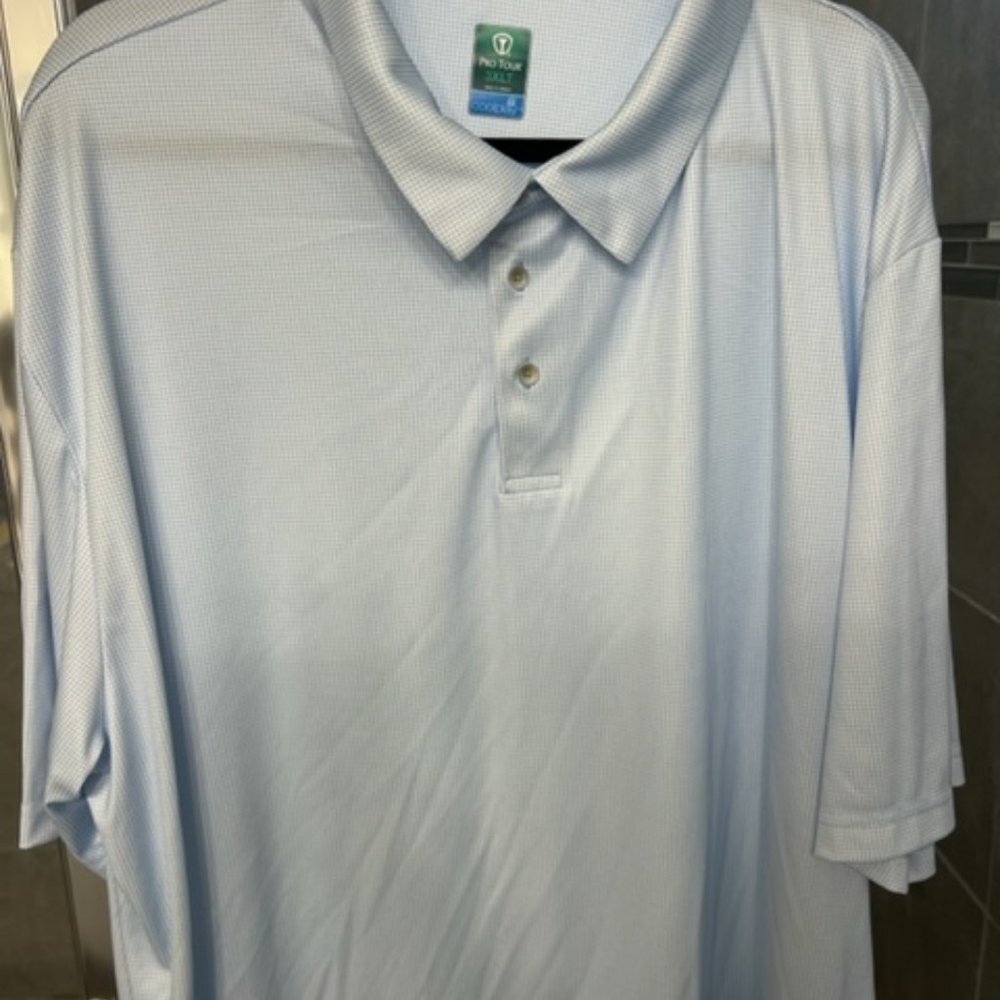 Mens Pro Tour coolplay light blue gingham